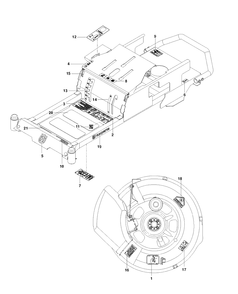 Decals Diagram and Parts List for RZ3019BF (96658210102)(2015-05) Husqvarna Lawn Mower
