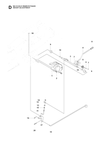 Height Adjustment Diagram and Parts List for R175AWD (965105001)(2007-01) Husqvarna Lawn Tractor