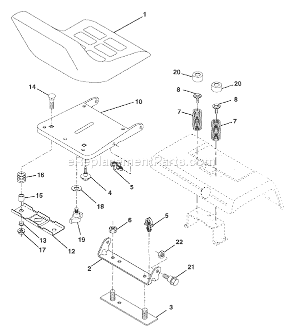 Page H Diagram and Parts List for GTH225 (954140103A) (1999-10) Husqvarna Lawn Tractor