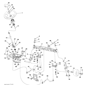 Steering Diagram and Parts List for TS238 (96041036900)(2014-09) Husqvarna Lawn Tractor