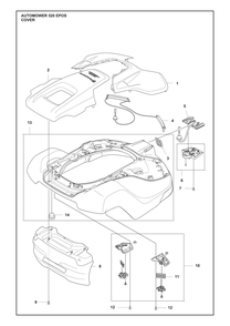 Cover Diagram and Parts List for 520EPOS  Husqvarna Lawn Mower
