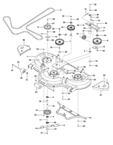 Mower Deck / Cutting Deck Diagram and Parts List for PZ29D 2011 Husqvarna Lawn Tractor