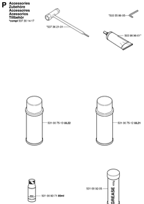 Accessories Diagram and Parts List for 324HDA55 (X-SERIES)(20041800001-20053600000) Husqvarna Hedge Trimmer