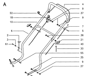 Handle And Controls 4 Diagram and Parts List for 46 ROYAL Husqvarna Lawn Mower