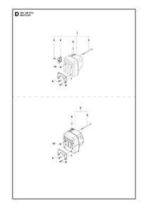 Muffler Diagram and Parts List for 395XP-XPG (EPA)(20163900001 - 20193499999) Husqvarna Chainsaw