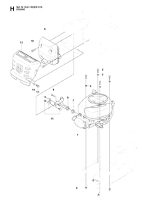 Engine Diagram and Parts List for R16 (965161601)(2007-06) Husqvarna Lawn Tractor