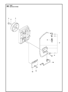 Ignition System Diagram and Parts List for 150BT  Husqvarna Leaf Blower / Vacuum
