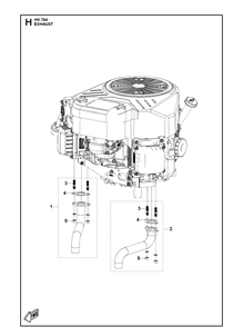 Part Location Diagram of 598600701 Husqvarna Exhaust manifold left
