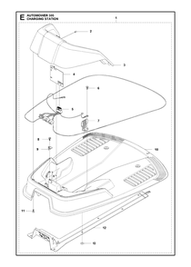 Charging Station Diagram and Parts List for 305 2013-06 Husqvarna Lawn Mower