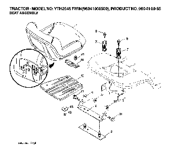 Seat Diagram and Parts List for YTH2546TWIN (96041005500, 960410055)(2007-04) Husqvarna Lawn Tractor