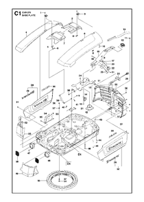 Base Plate Diagram and Parts List for DXR270 (1 & Above)(2013-08) Husqvarna Demolition Hammer