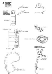 Accessories 2 Diagram and Parts List for 323R 20070100001-20144900000 Husqvarna Brush Cutter