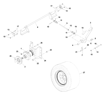 Park Brake Assembly (Te) Diagram and Parts List for IZ4817KAA (968999231) S/N 033600000 & Up)(2004-09) Husqvarna Lawn Tractor