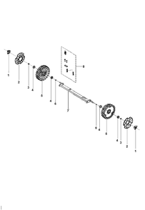 Wheels And Tires Diagram and Parts List for S138I 967922202 Husqvarna Dethatcher