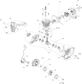 Engine Diagram and Parts List for 325L 20190500001 & Above Husqvarna Trimmer