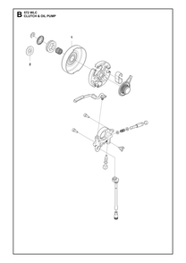 Clutch And Oil Pump Diagram and Parts List for 572WLC  Husqvarna Lawn Tractor Accessories