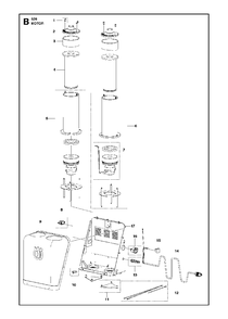 Motor Diagram and Parts List for S26 2017-03 Husqvarna Dust Collector