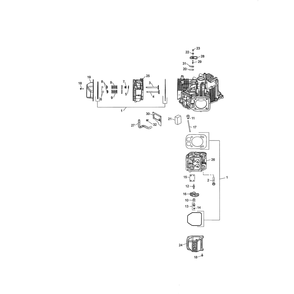 Engine >> Cylinder Head Diagram and Parts List for LGT2654-96045004700  Husqvarna Lawn Tractor