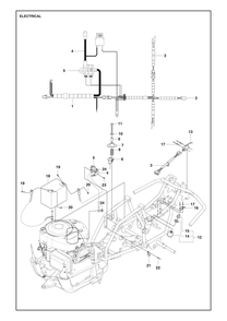 Electrical Diagram and Parts List for R112C 2021 Husqvarna Lawn Tractor