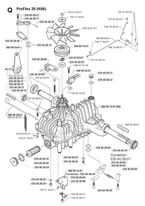 Transmission Diagram and Parts List for PF18 2000-03 Husqvarna Lawn Tractor