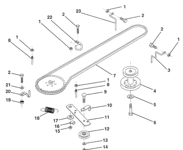 Part Location Diagram of 532123398 Husqvarna Keeper, Beit Ground Drive Idler