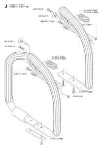 Handle Diagram and Parts List for 575XP 20051400001-20070100000 Husqvarna Chainsaw