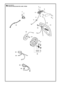 Heated Handles Diagram and Parts List for 395XP-395XPG 395 XP W - 395 XP GW Husqvarna Chainsaw