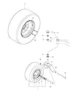 Wheels And Tires Diagram and Parts List for MZ5226 (96669050300)(2012-07) Husqvarna Lawn Mower