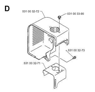 Heat Shield Diagram and Parts List for 141B 19974000001-20041399999 Husqvarna Leaf Blower / Vacuum