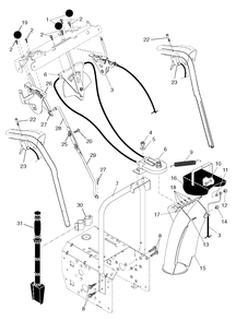 Control Panel And Discharge Chute Diagram and Parts List for 9027STE (961910003-01)(2012-11) Husqvarna Snow Blower