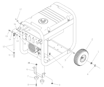 Wheel Kit Diagram and Parts List for 1365GN 2003-07 Husqvarna Generator
