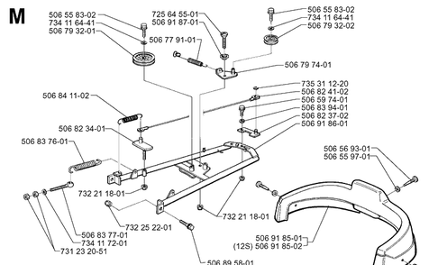 Frame Diagram and Parts List for RIDER970 1997-03 Husqvarna Lawn Mower