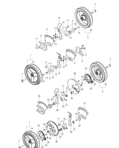 Wheels And Tires Diagram and Parts List for W21SK 2007-03 Husqvarna Lawn Mower