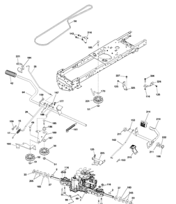 Drive Diagram and Parts List for TS142 (96041043000)(2019-04) Husqvarna Lawn Tractor