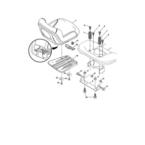Seat Diagram and Parts List for 96045005500  Husqvarna Lawn Tractor