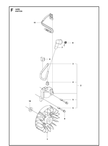 Ignition System Diagram and Parts List for 143RII 20200400001-Current Husqvarna Brush Cutter