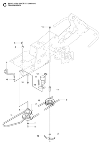 Transmission Diagram and Parts List for RIDER175 (966828501)(2008-05) Husqvarna Lawn Mower