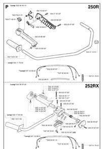 Handle And Controls 2 Diagram and Parts List for 250R 20023100001-20145399999 Husqvarna Brush Cutter