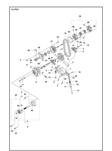 Clutch Diagram and Parts List for P525  Husqvarna Lawn Mower