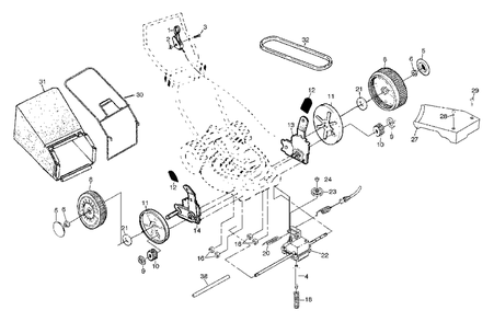 Repair Parts (B) Diagram and Parts List for 6522CH (954222725-A)(2000-01) Husqvarna Lawn Mower