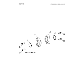 Bearing Diagram and Parts List for 970528802  Husqvarna Snow Blower