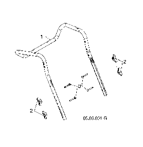 Upper handle Diagram and Parts List for 96193009705  Husqvarna Snow Blower