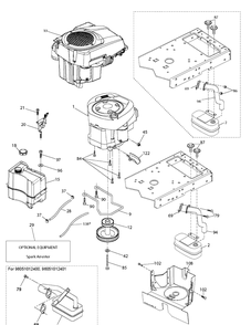 Engine Diagram and Parts List for TC138  Husqvarna Lawn Tractor