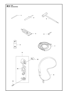Accessories Diagram and Parts List for 524R 2020-11 Husqvarna Brush Cutter