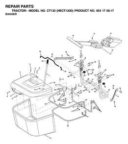 Bagger Diagram and Parts List for CT130 (954170017-D)(2001-01) Husqvarna Lawn Tractor