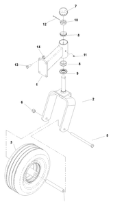 Caster Arm Diagram and Parts List for IZ6123KAA (968999235) S/N 033600000 & Up)(2004-09) Husqvarna Lawn Tractor