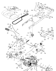 Drive Diagram and Parts List for TS348XD  Husqvarna Lawn Tractor