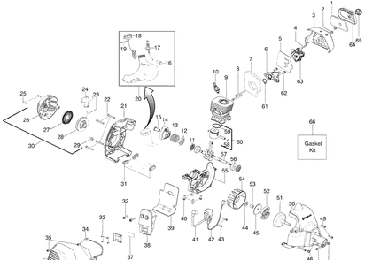 Engine Diagram and Parts List for 125R 2009-09 Husqvarna Brush Cutter