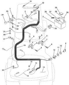 Electrical Diagram and Parts List for LR120 (HU1236C)(954000582)(1993-01) Husqvarna Lawn Mower