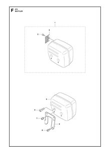 Muffler Diagram and Parts List for 272XP 20163200001-20173200000 Husqvarna Chainsaw